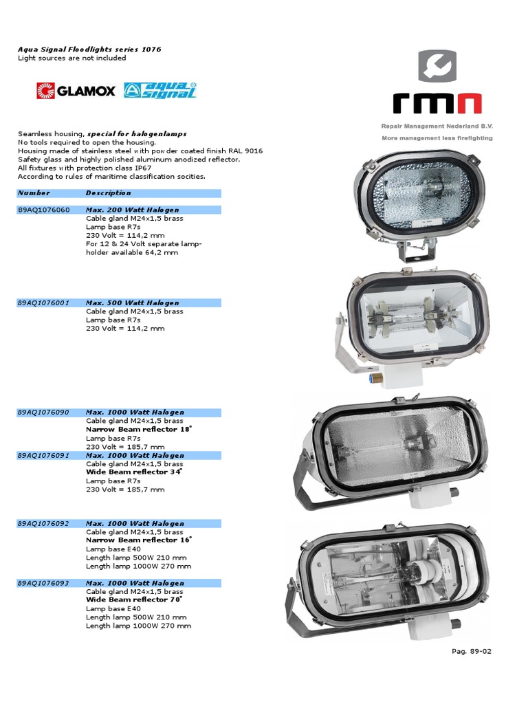 Aqua Signal Glamox Floodlights UK PDF Interior Design Lighting