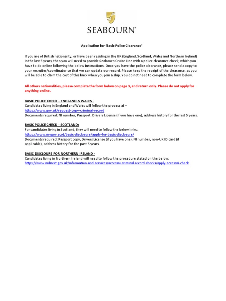 Basic Police Clearance Application Guide | PDF | Politics | Social Science