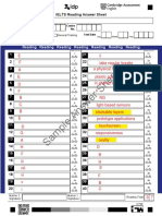 IELTS Academic Reading - Sample Answer Sheet