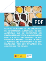 Informacion Alimentaria Sin Envasar para La Venta Al Consumidor Final y A Las Colectividades