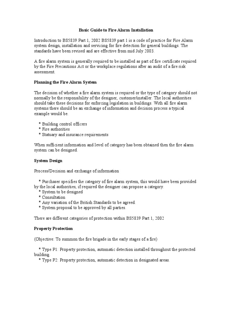 Fire Alarm Installation Guide BS5839 | PDF | Decibel | Smoke