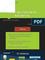 Tipos de anestesia regional: anestesia raquídea y epidural