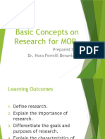 Basic Concepts On Research For MOR