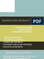 Identifying Sources and Areas For Research Undertaking