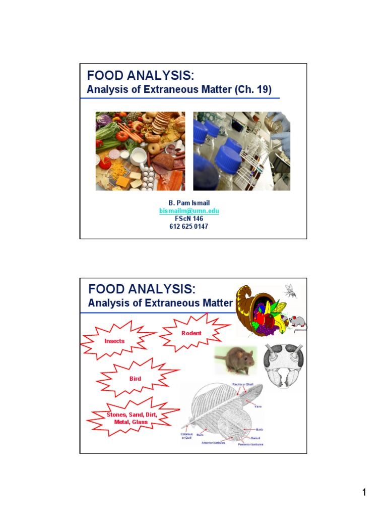 Filth Analysis in Food Safety | PDF | Foods | Filtration