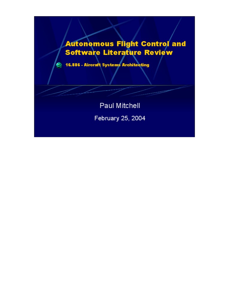 Autonomous Flight Control Review | PDF | Aircraft | Artificial Neural ...