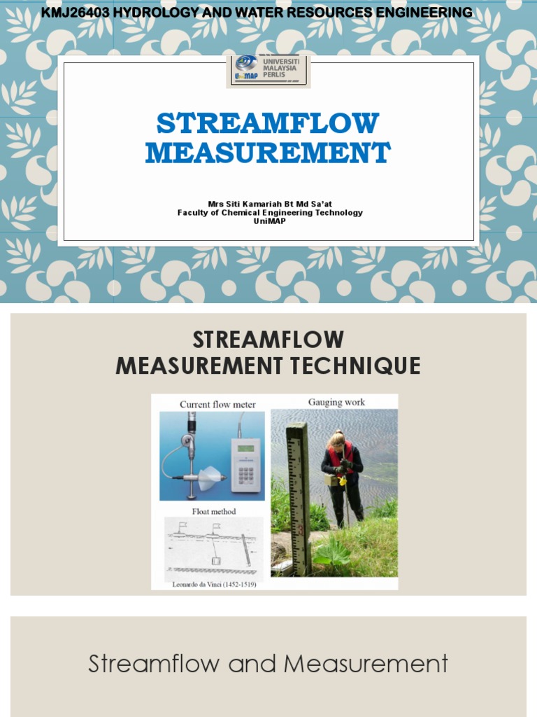 Streamflow Measurement Pdf Chemistry Earth Sciences