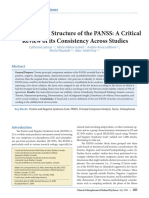 The Fivefactor Structure of The Panss A Critical Review of Its Consistency Across Studies