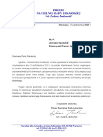 Pismo Prezesa NRL Do J. Kaczyńskiego
