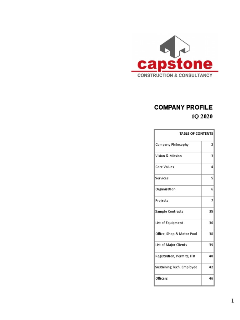 Capstone Construction Company Profile | PDF