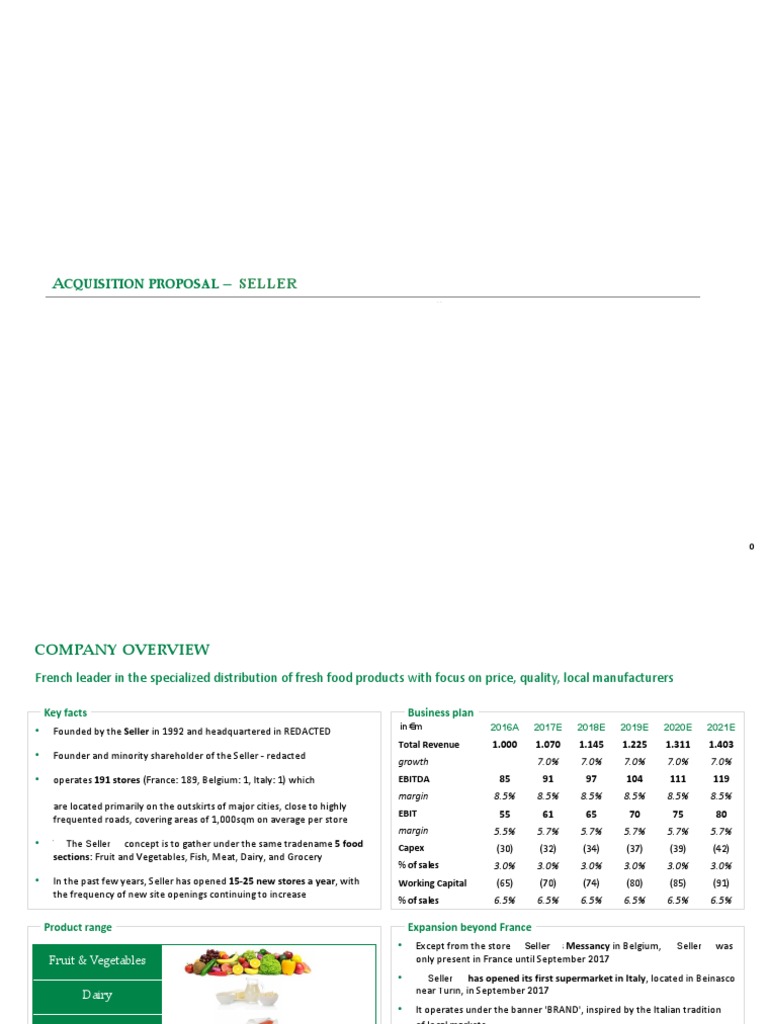 Sample Pitchbook | Download Free PDF | Grocery Store | Retail