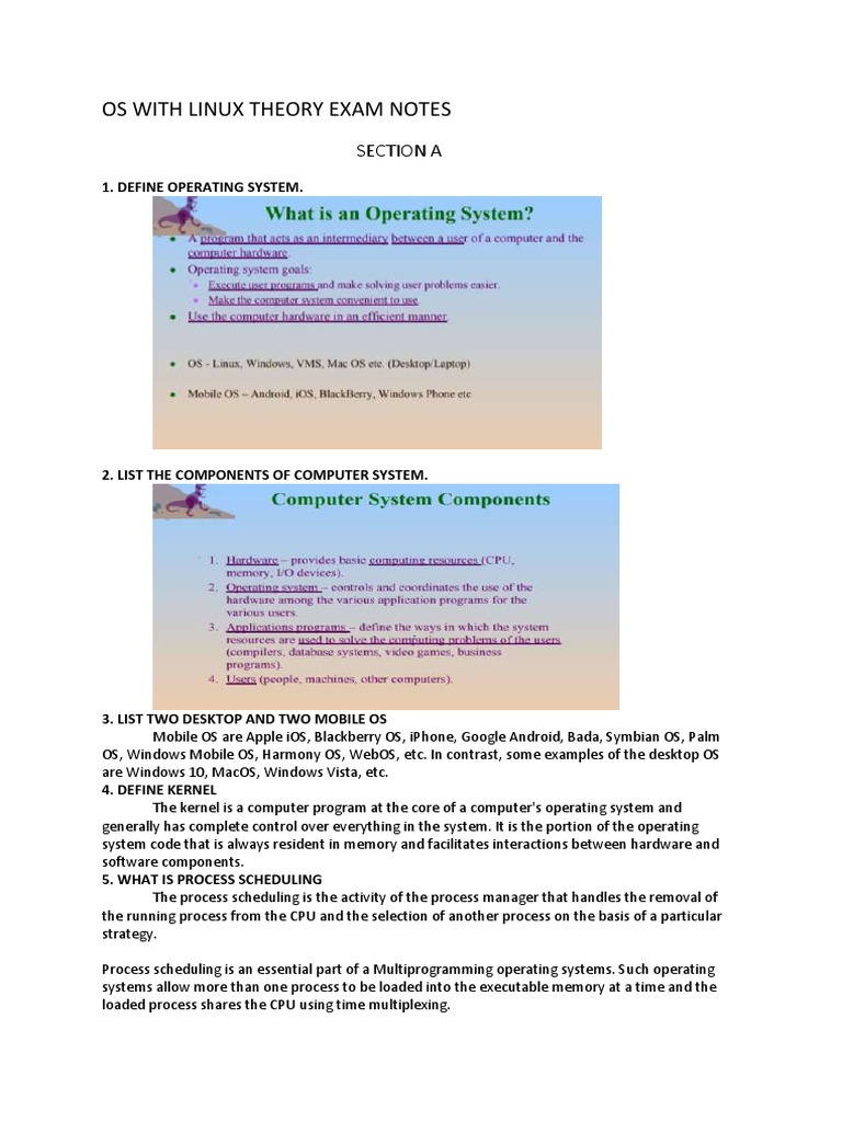 Linux Operating System Exam Notes | PDF | Computers