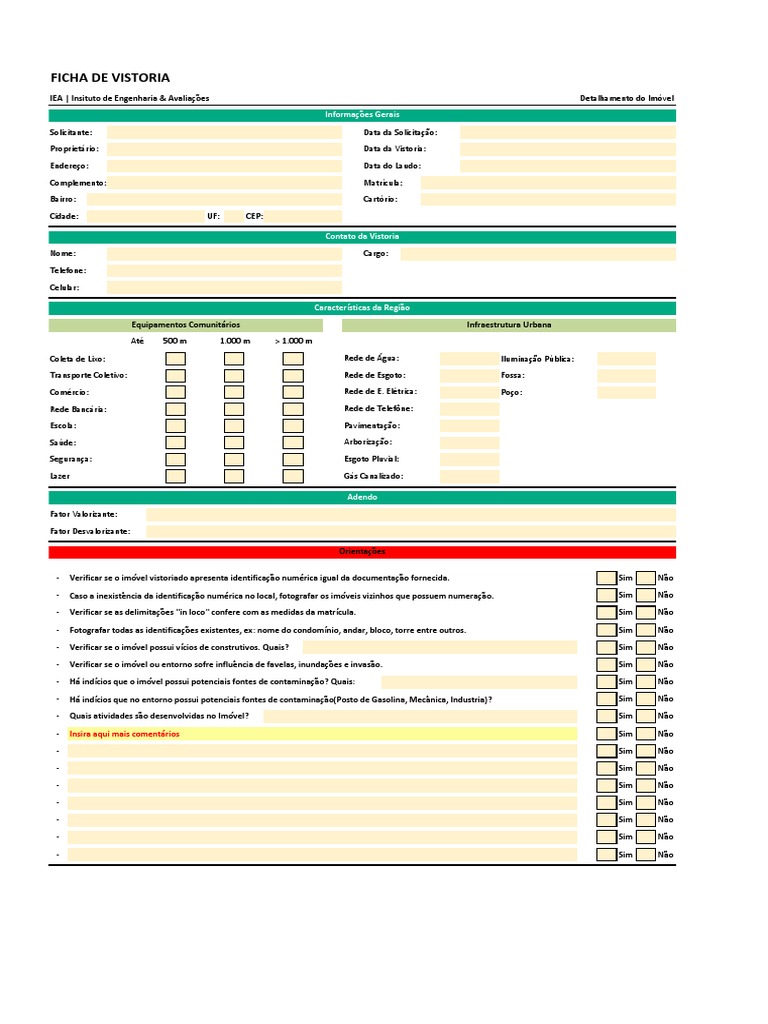 Checklist de Vistoria PDF