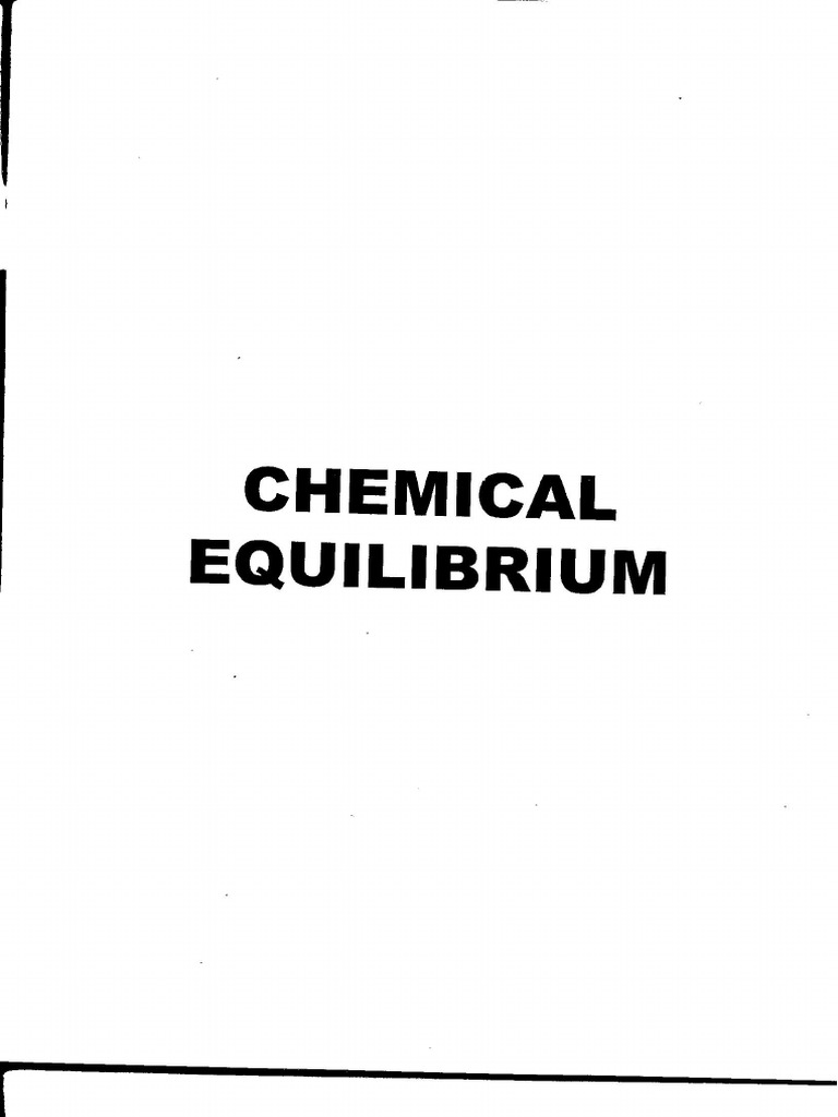 Chemical Equilibrium Pdf