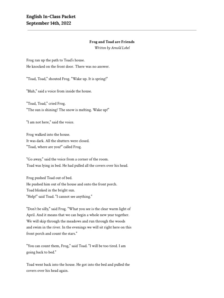 English PDF Verb Frog