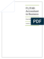 F1/FAB: Accountant in Business: Final Assessment 7