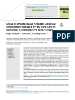 Group B Streptococcus Neonatal Umbilical Colonization Managed by Dry Cord Care in Nurseries A Retrospective Cohort StudyPediatrics and Neonatology