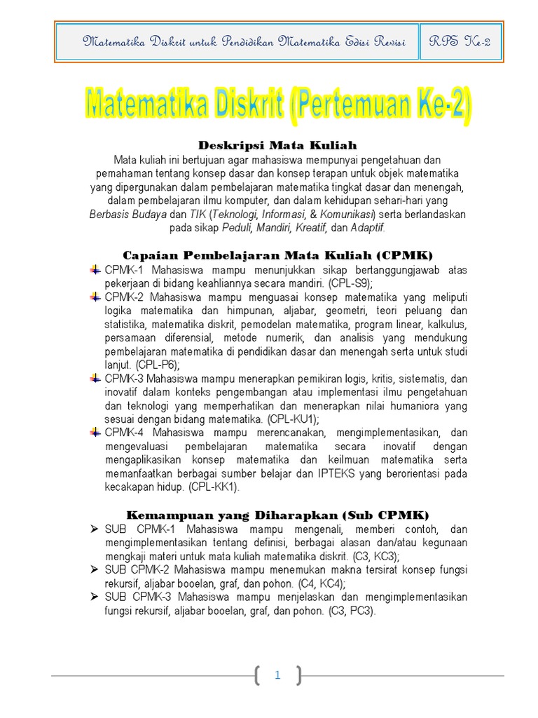 Pemahaman Fungsi dalam Matematika Diskrit | PDF | Metode & Bahan Ajar ...