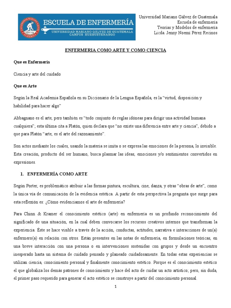 enfermeria como profesion disciplina ciencia y arte