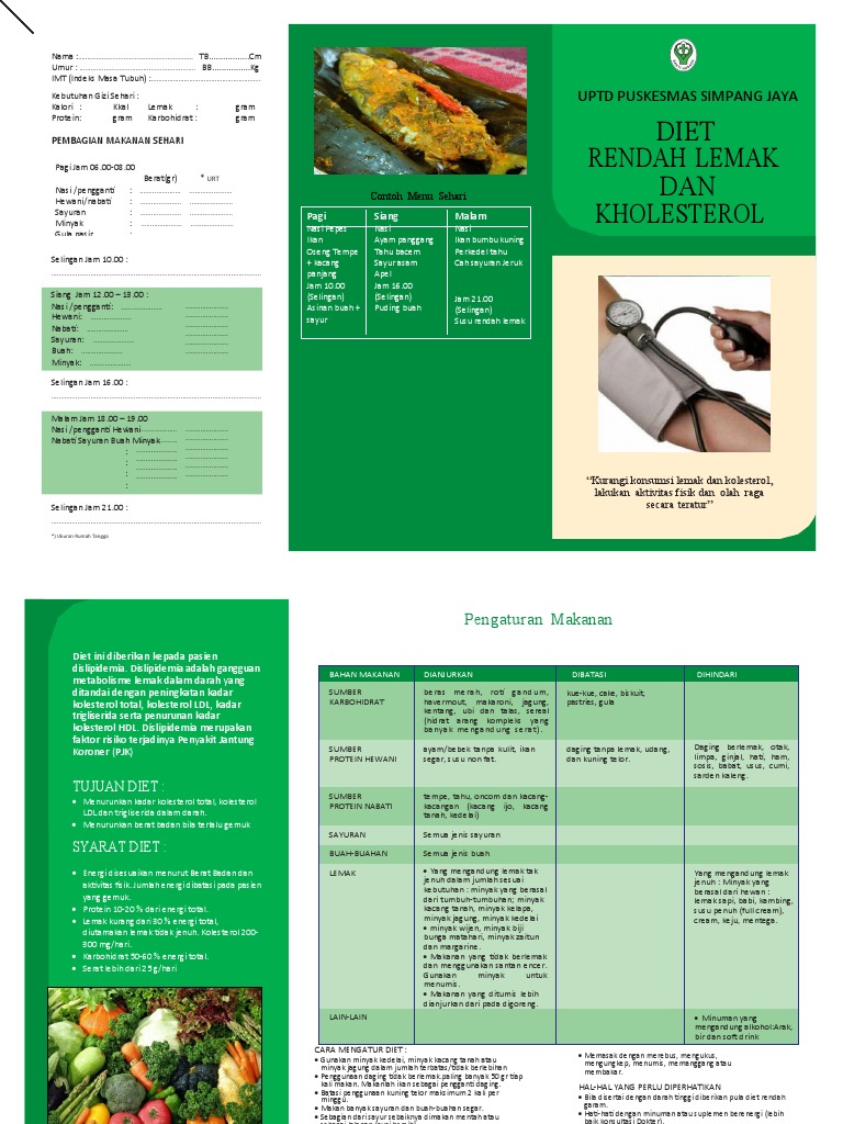 Menu Diet Rendah Lemak dan Kolesterol | PDF | Memasak, Makanan, & Anggur