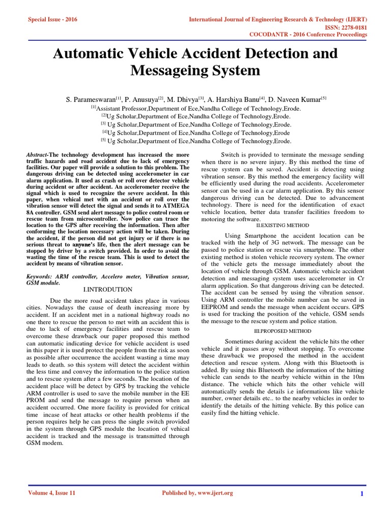 Automatic Vehicle Accident Detection and Messageing System ...