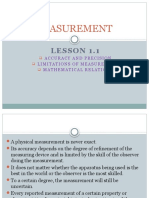 LESSON 1.1 Measurement (Accuracy Vs Precision)