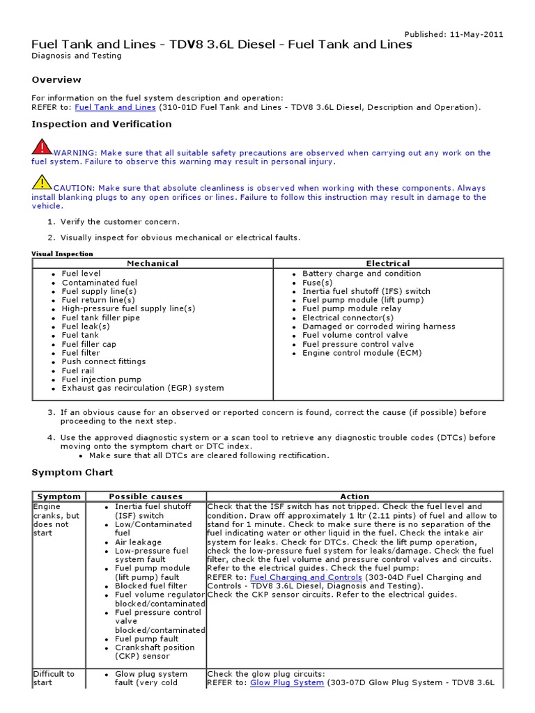 JLR Diagnosis and Testing 3 | PDF