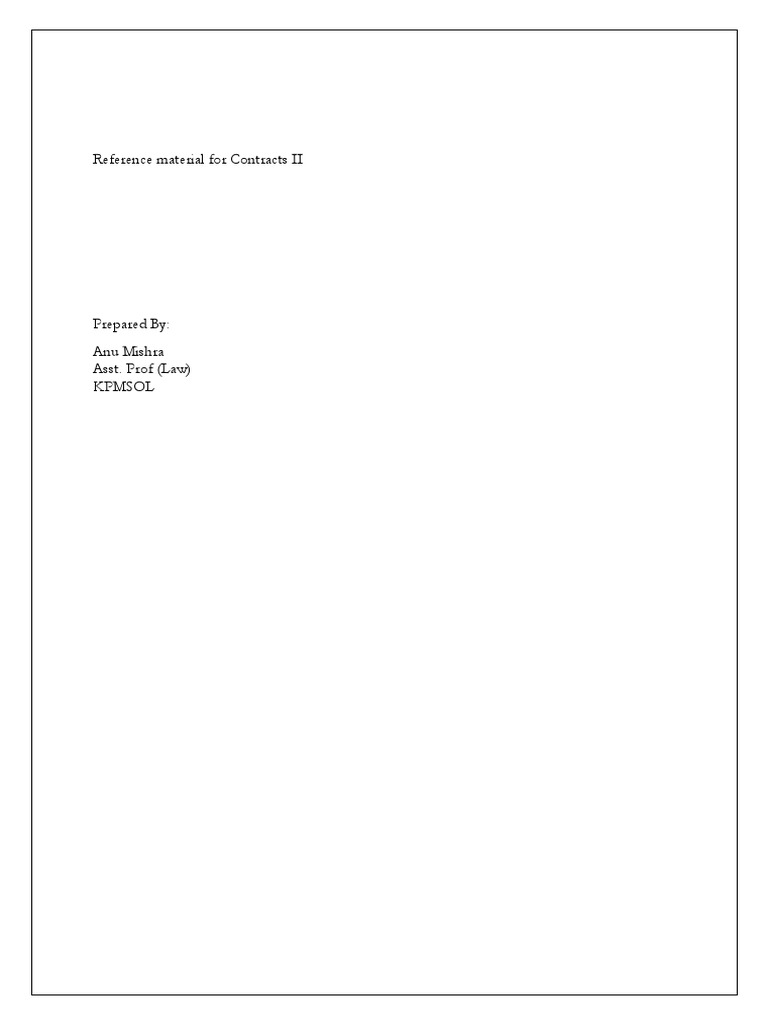 Reference Material For Contracts II Guarantee Part 1 | PDF | Guarantee ...