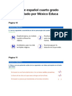 Libro de Espanol Cuarto Grado Contestado Por Mexico Educa