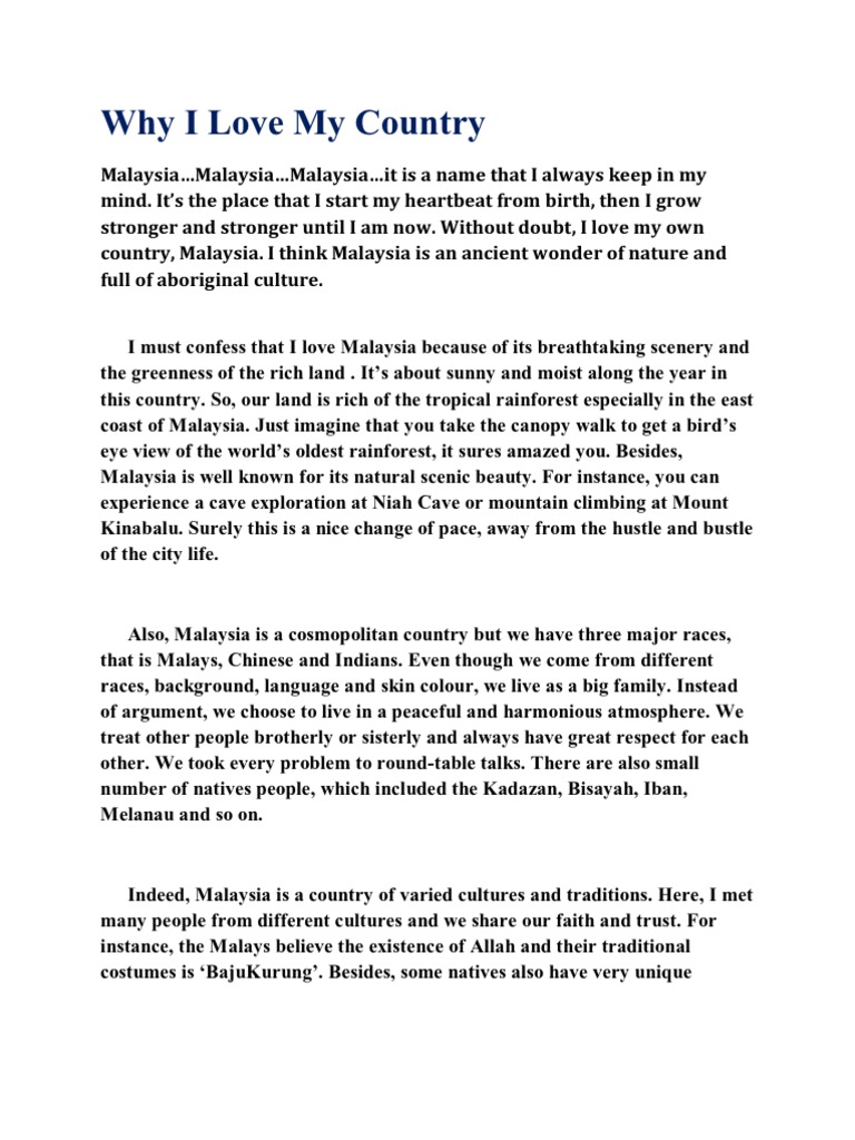 Why I Love My Country Essay | Malaysia | Indian Cuisine