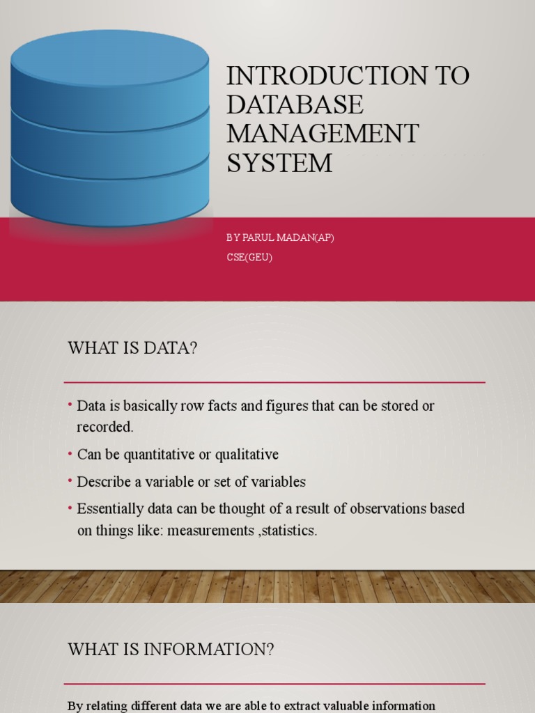 Introduction To Database Management System | PDF | Databases | Computer ...