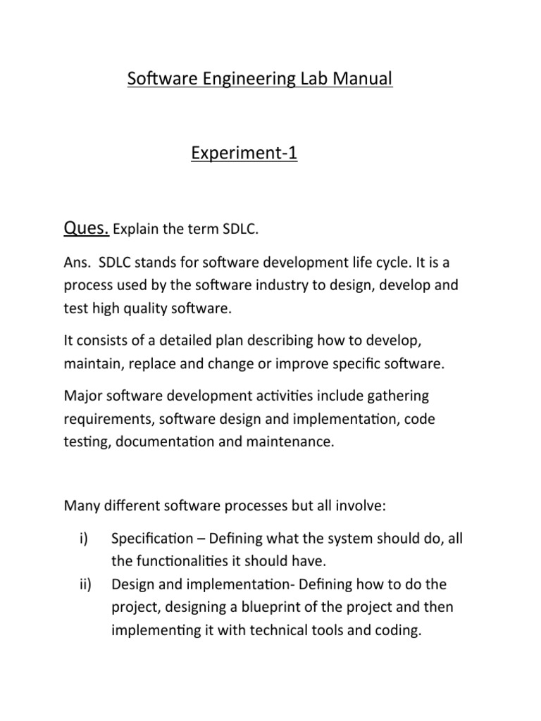 Software Engineering Lab Manual | PDF | Software | Information Age