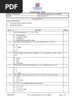 Linear Equation MCQ