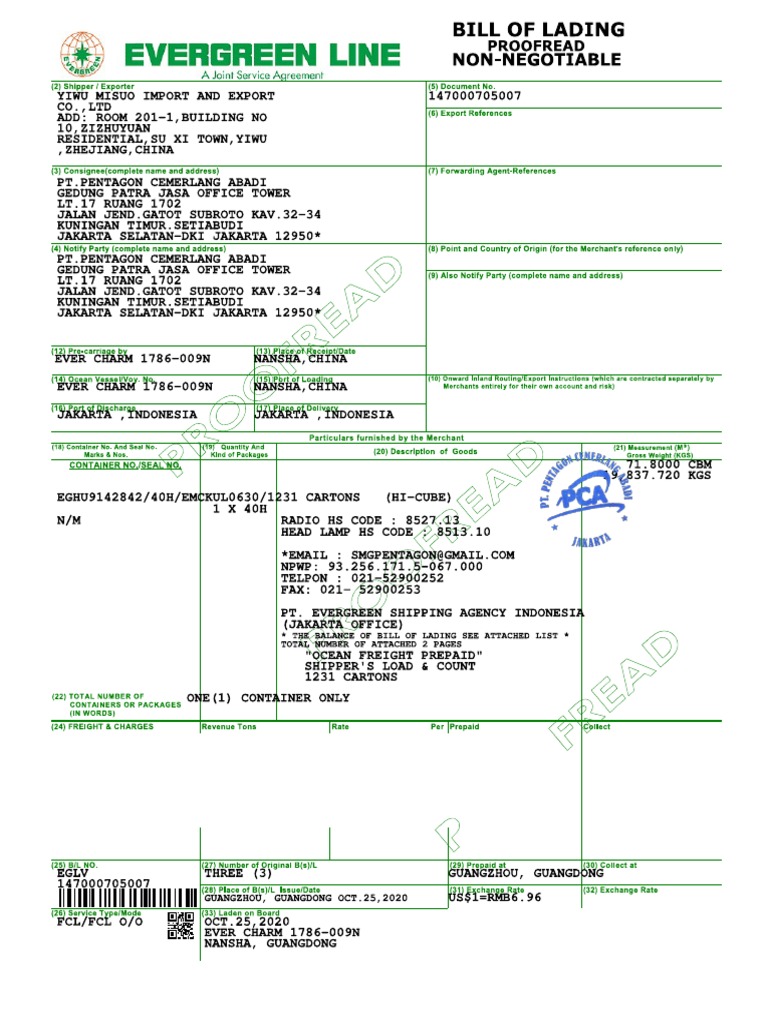 Surat Kuasa Peminjaman Kontainer | PDF