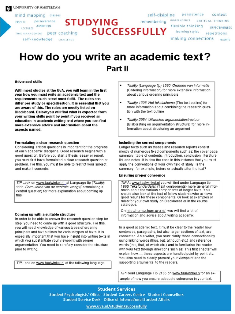 10 How Do You Write An Academic Text - Part II | PDF | Thesis | Writing