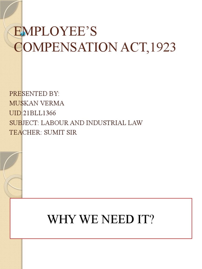 Overview of Employees Compensation Act 1923 | PDF | Employment | Parent