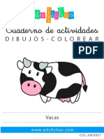 COL AN0001 Vacas Colorear Edufichas