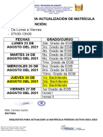 Cronograma Matriculas 2021-2022