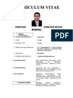 Currículum Vitae Cristian Reyes 2022