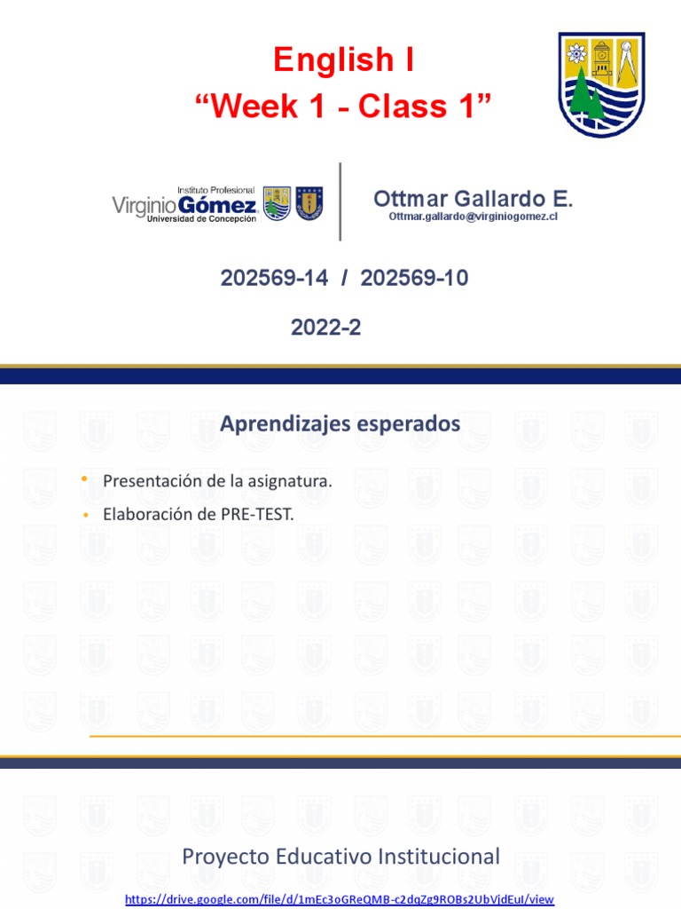 English I - Week 1 Class 1 | PDF | Crecimiento personal y profesional