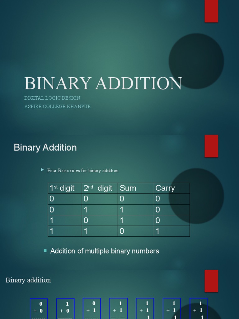 Binary Addition | PDF