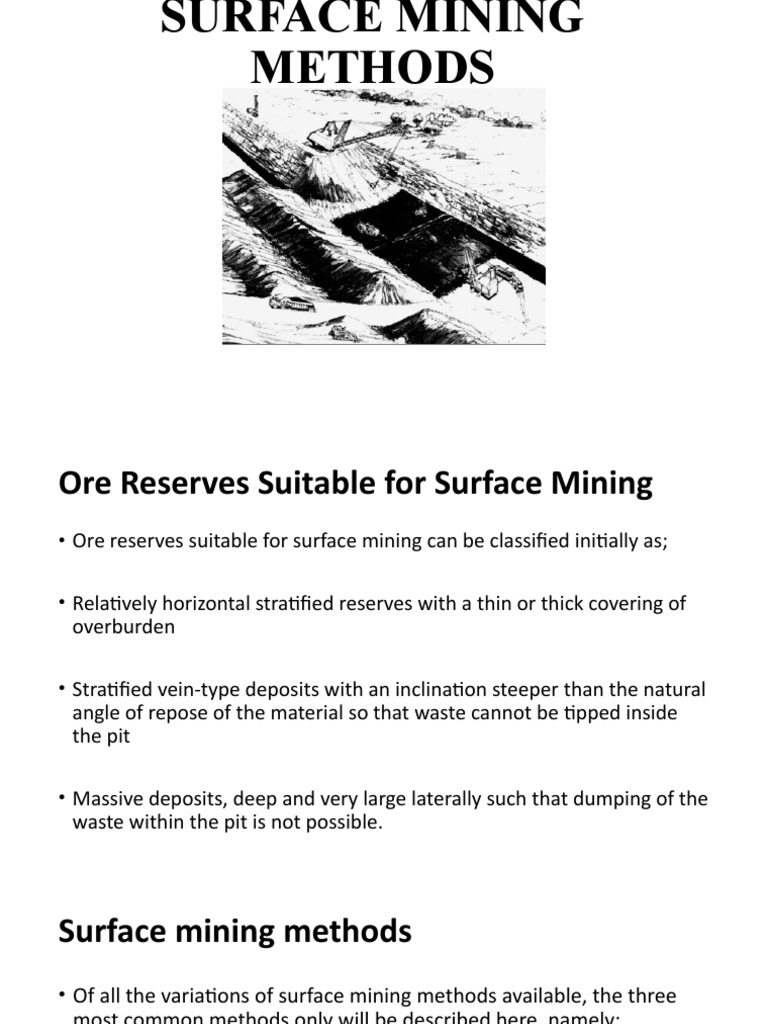 Surface Mining Methods PDF Coal Mining Surface Mining