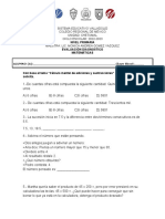 Evalución Matemáticas 5AP Chetumal