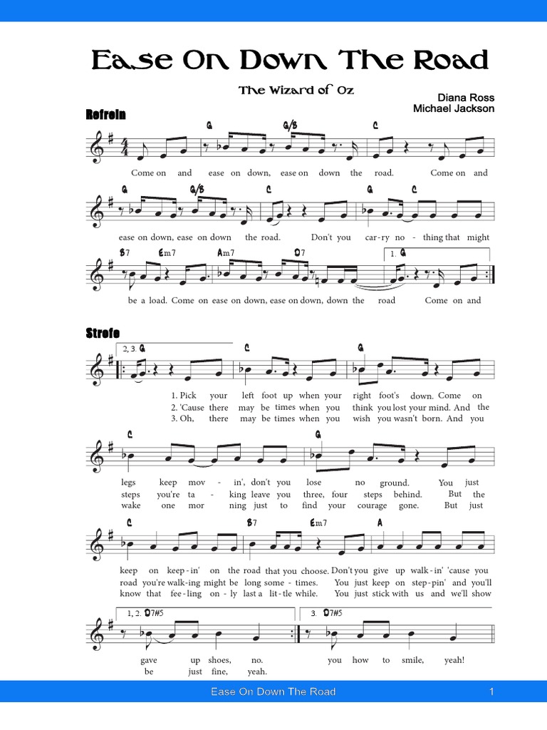 Michael Jackson Ft. Diana Ross - Ease On Down The Road | PDF | Oz ...