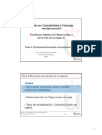 URJC - Grado Contabilidad y Finanzas (Semipresencial) - Decisiones de Inversión. Tema 3