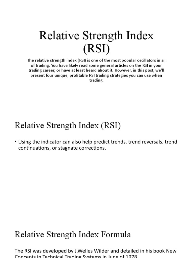 Profitable RSI Trading Strategies | PDF | Financial Markets | Technical ...
