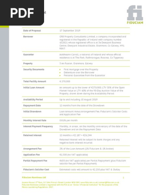 300 Loan Term Sheet CRB Properties Limited