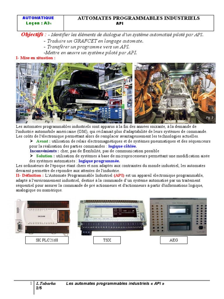Automates Programmables Industriels (API) | PDF | Automate programmable ...