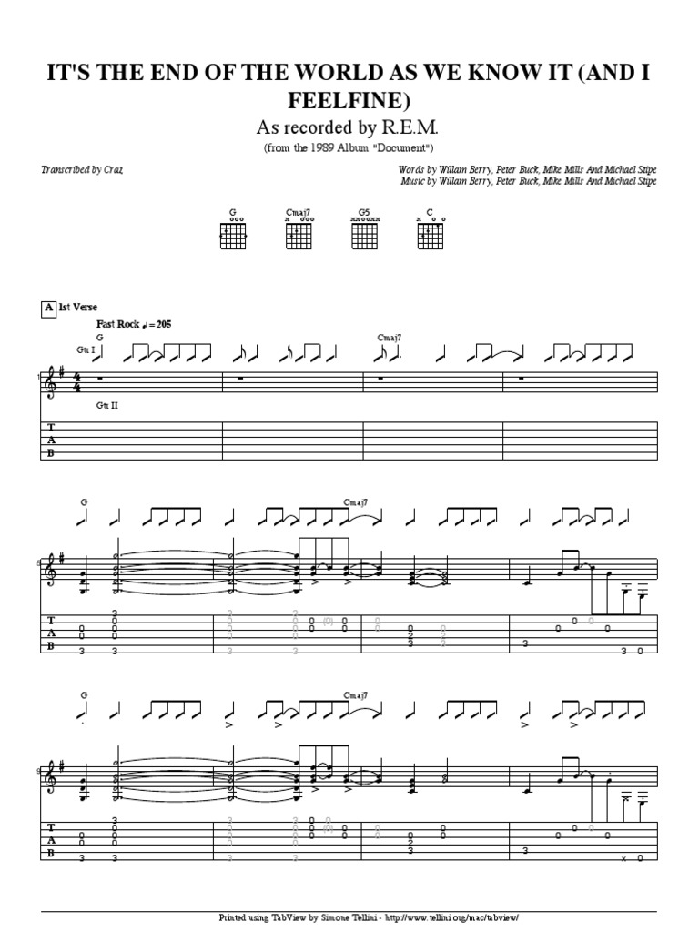 REM Its The End of The World As We Know It (And I Feel Fine