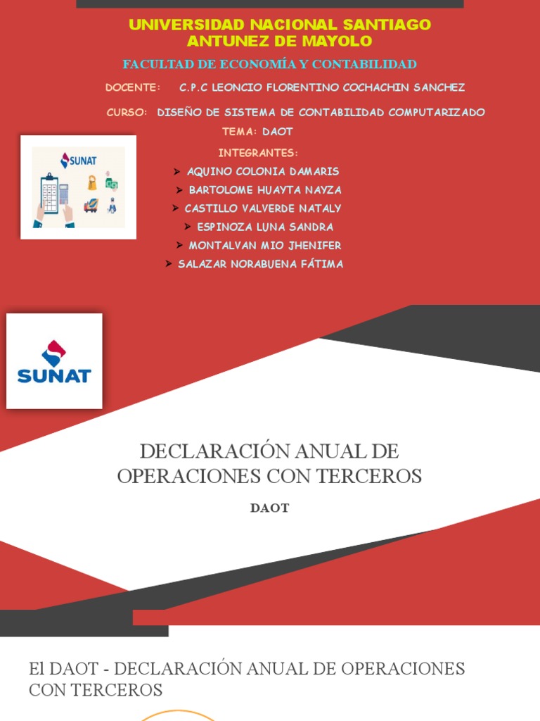 DAOT: Declaración Anual 2025 | PDF | Tarjeta de débito | Contabilidad